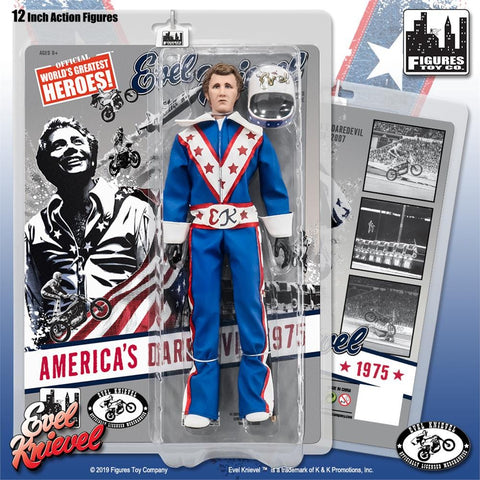 12in Evel Knievel Figure - Blue Jumpsuit