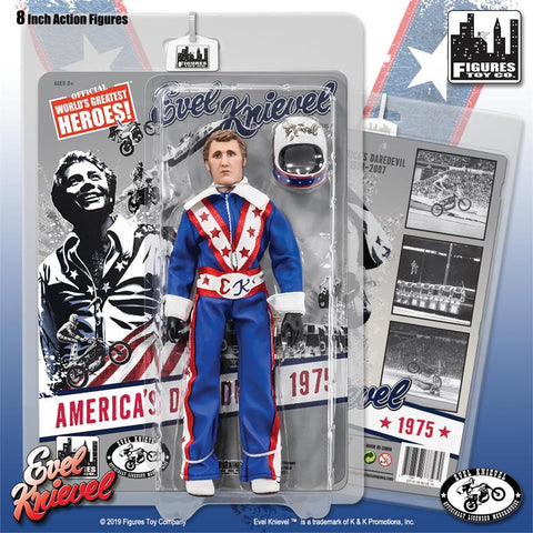 8in Evel Knievel Figure - Blue Jumpsuit